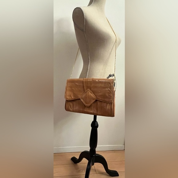 Vintage EEL Skin Handbag Clutch Crossbody - Picture 3 of 10